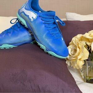 Puma Blue and Green soccer cleats